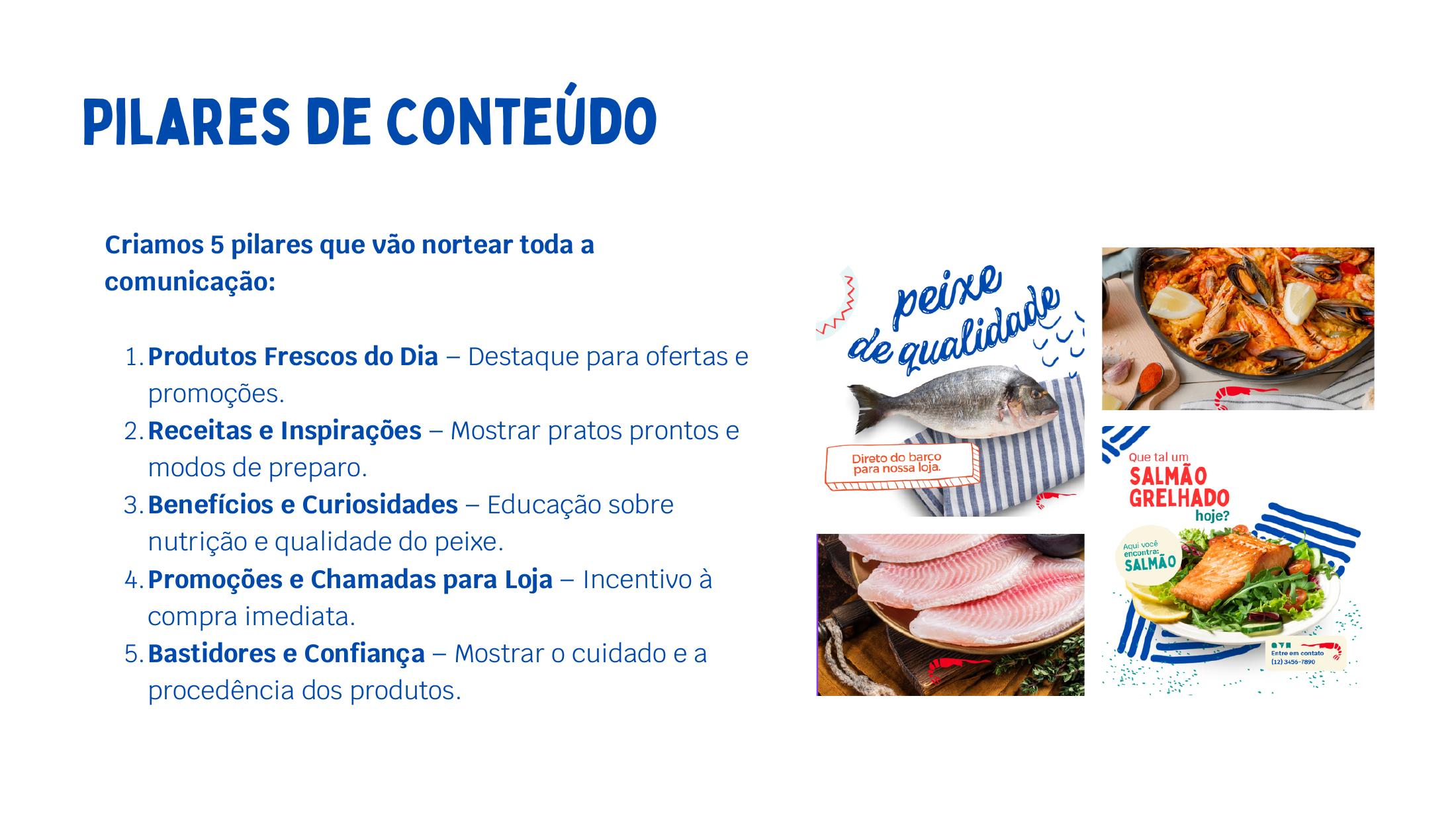 Pilares de conteúdo · BrandFeed Peixaria RioMar